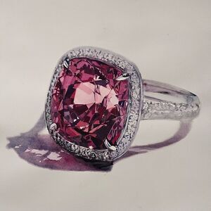 Tiffany Ring Original Watercolor Artwork from my “Objects of Desire” series